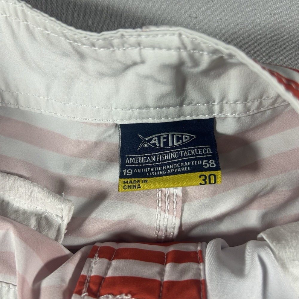 Mens AFTCO‎ Board Shorts 4th July USA Flag Red White Blue Swim Trunks 30 Summer - Picture 3 of 9
